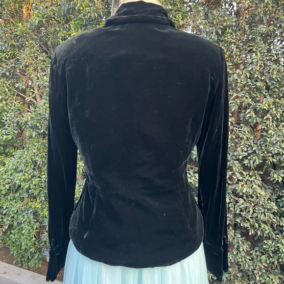 Vintage Drama Silk Blend Velvet Black Blazer Jacket USA Made Women’s 6 Whimsy - Picture 2 of 7